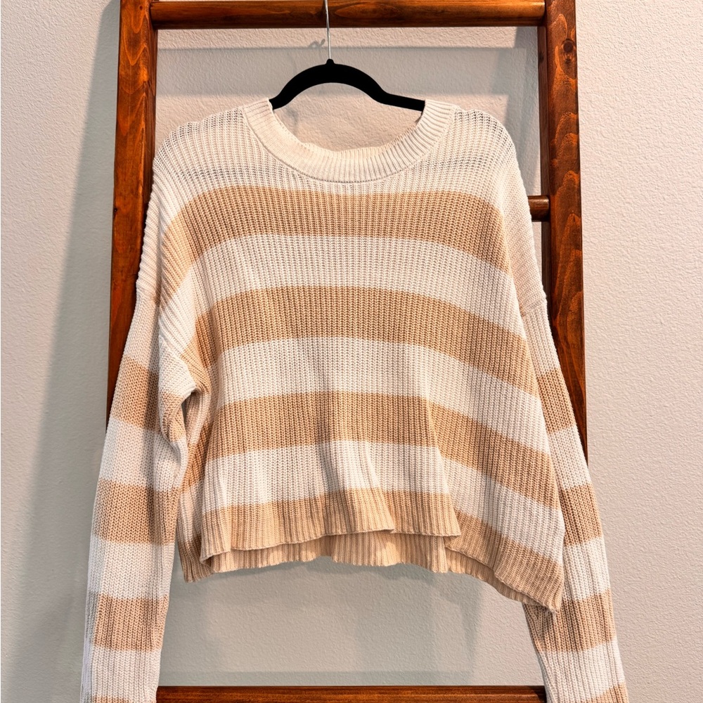 Striped Cream and White Sweater